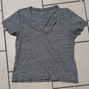 MADEWELL Womens Size M Charcoal V-Neck Relaxed Fit Tshirt